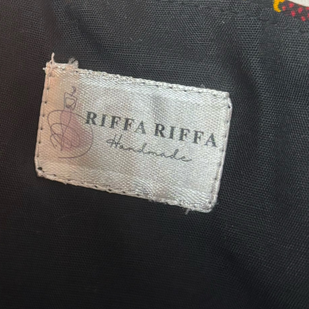 Riffa Riffa African Wax Print Corset Lace Back Red Gold Black Sz Small - Picture 5 of 7
